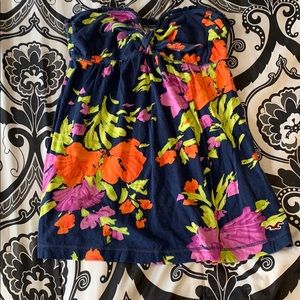 Hollister strapless floral top size M